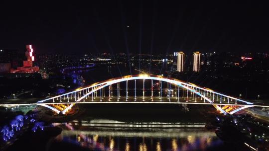 佛山地标东平大桥夜景航拍视频素材模板下载