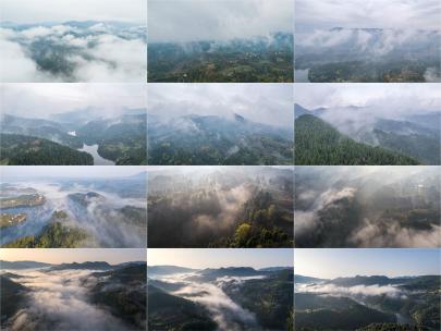 森林云海延时航拍合集高清在线视频素材下载