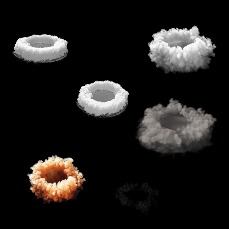 2k 6组烟圈 烟圈爆炸 冲击波