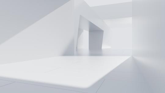 白色室外建筑空间动画