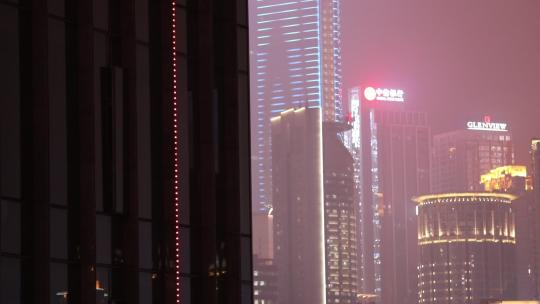 亚洲城市夜景光影变幻实拍空镜