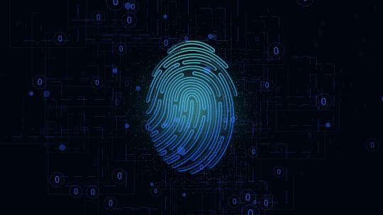技术指纹密码扫描身份和安全技术概念4K