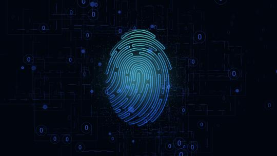 技术指纹密码扫描身份和安全技术概念4K