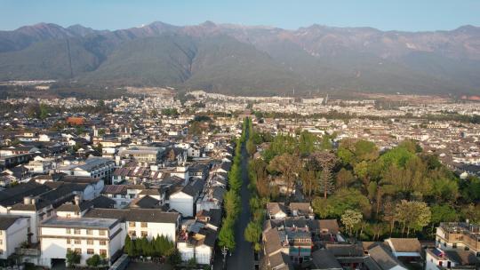 著名旅游景区大理古城4A景区航拍