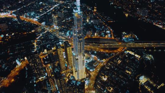 航拍胡志明市商业中心地标81摩天大楼！
