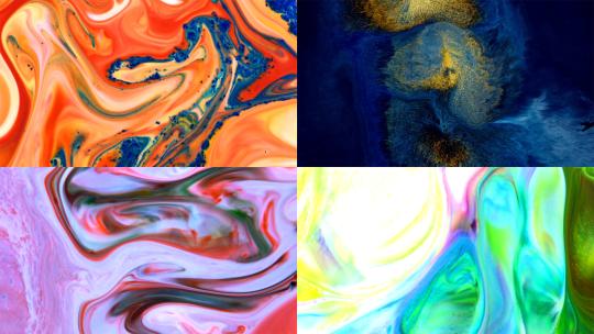 【合集】色彩融合抽象艺术风格背景颜色流动