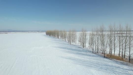 黑龙江五大连池平原雪原自然风光