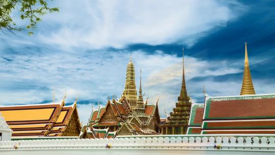 泰国曼谷街和寺庙延时摄影