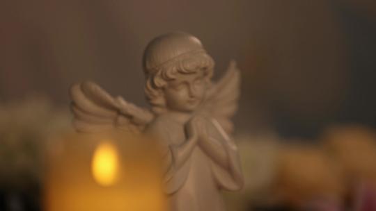 烛光天使祈福鲜花视频素材模板下载