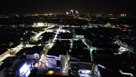 航拍江苏苏州观前街商业步行街夜景