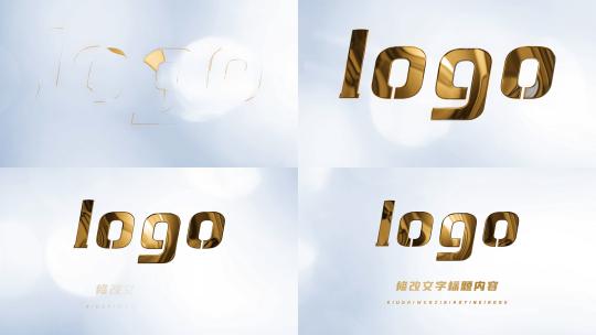 明亮金色质感企业logo演绎高清AE视频素材下载