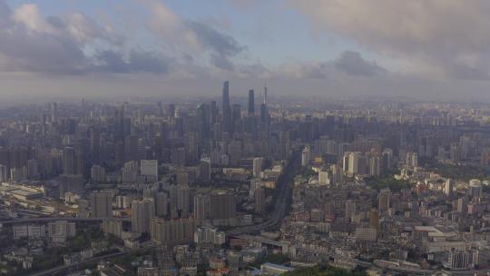 【4K】航拍广州白云山蓝天城市延时视频素材模板下载