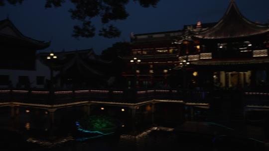 上海豫园夜景视频素材模板下载