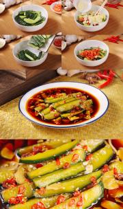 中国东北地方特色小菜糖醋黄瓜条高清在线视频素材下载