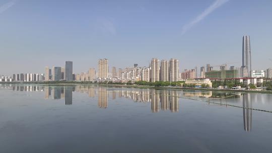 武汉沙湖公园清晨航拍