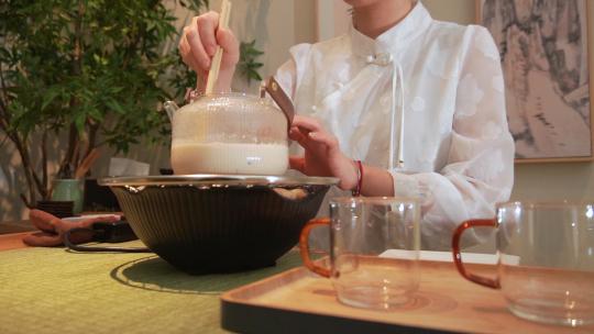 茶室-围炉煮茶高清在线视频素材下载