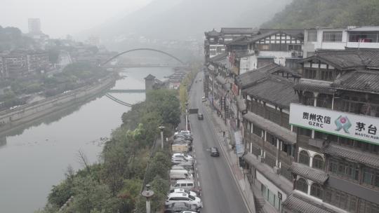 航拍贵州茅台镇全景风景酒厂青山绿水唯美