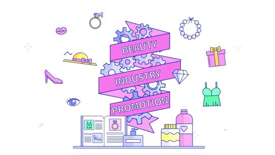 化妆时尚图标组合标题购物商品