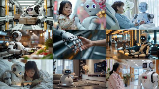 机器人生活 未来机器人 人工智能高清在线视频素材下载