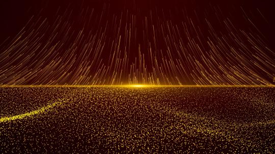 金色粒子光线颁奖晚会背景AE模板