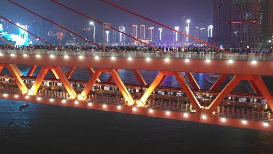 中国重庆都市夜景靓丽风光实景航拍