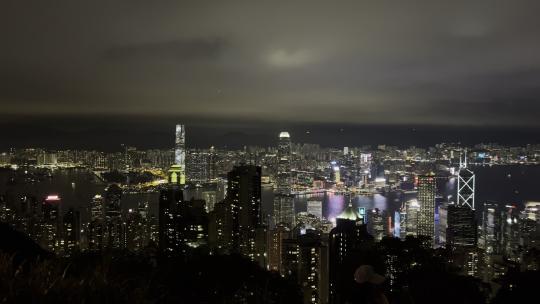 香港太平山顶夜景实拍