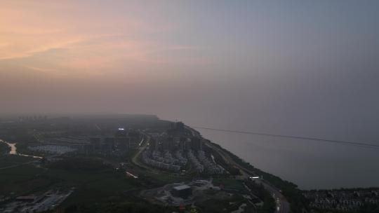 浙江湖州月亮广场月亮酒店航拍