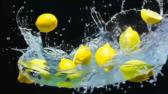 柠檬入水视频素材高清在线视频素材下载