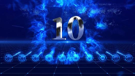 10人倒计时手掌启动仪式AE模板