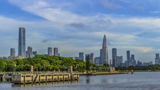 深圳大湾区粤港澳深圳湾一号春笋延时拍摄