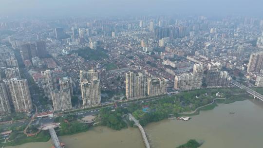 航拍福建漳州城市发展开发建设