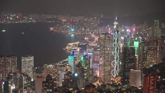 香港太平山夜景城市全景