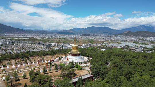 航拍云南丽江金塔景区4A景区