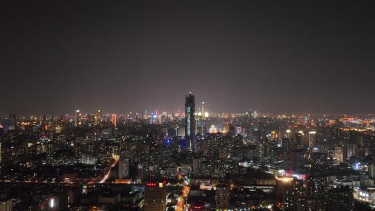 上海徐汇商圈夜景航拍