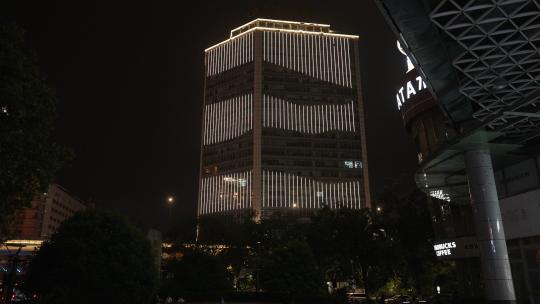 杭州庆春路建筑夜景