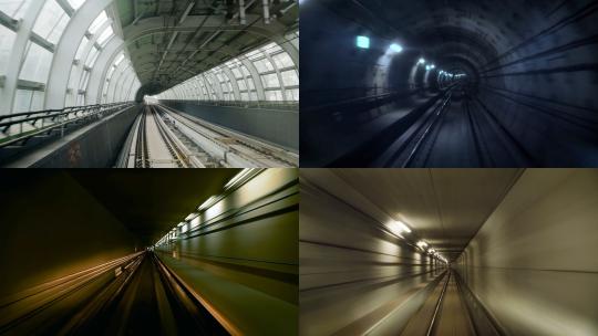 【合集】第一视角地铁穿行隧道视频素材模板下载