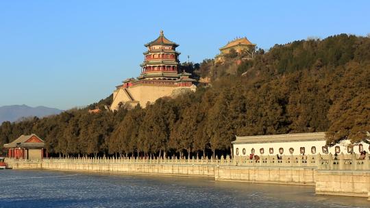 北京颐和园昆明湖与佛香阁