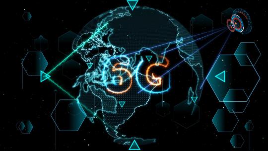 6G 网络超高速互联网数字世界发送数据背景视频素材模板下载