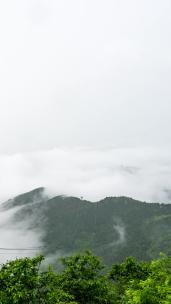 南岳衡山山脉云海延时摄影竖屏