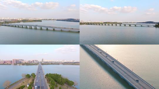 武汉藏龙大桥航拍高清在线视频素材下载