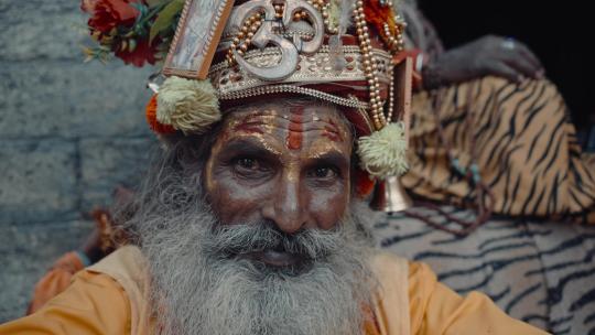 尼泊尔印度教苦行僧视频素材模板下载