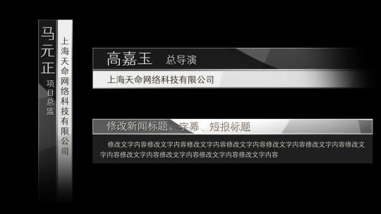 黑色高级质感简洁人名字幕条