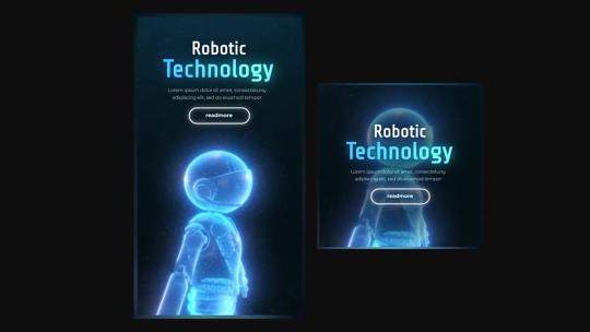 人工智能科技感文字介绍竖屏展示动画