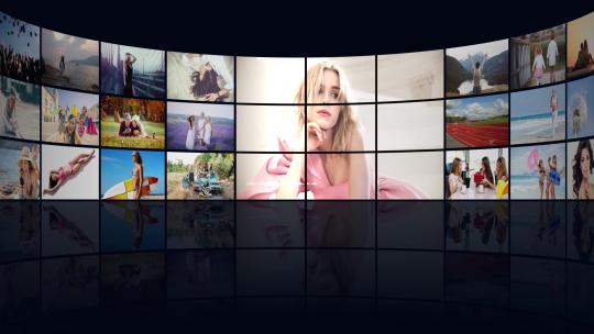 AE模版3D立体环绕照片墙大气/旋转照片展示