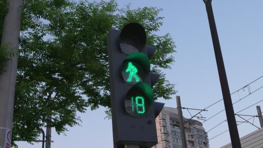 交通信号灯红绿灯倒计时视频素材模板下载