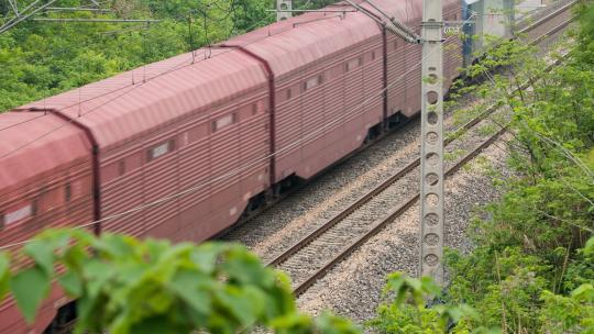绿皮火车运输物流煤炭集装箱石油