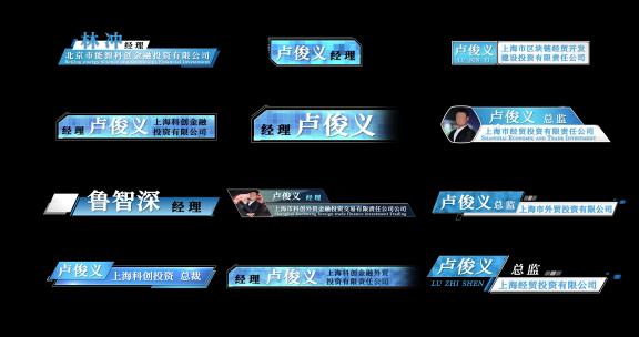 12款蓝色调人名条