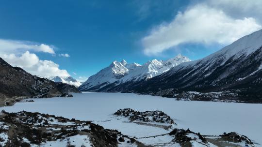 西藏昌都市然乌湖航拍|延时视频素材模板下载