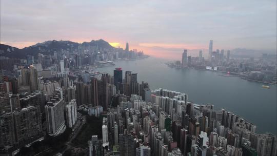 香港航拍大楼城市大佛城市景观实拍4K素材