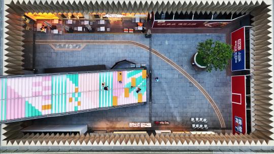 航拍城市商业地产商铺街铺夜晚街景视频素材模板下载